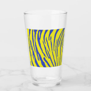 Verre Tiger rayures bleu jaune