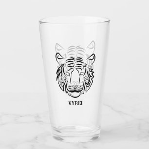 Verre Tigre tribal noir et blanc