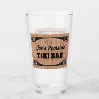 Verre Tiki Bar avec nom Bamboo Reed Arrière - plan