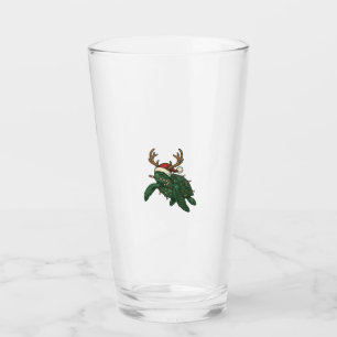 Verre Tortue de mer de Noël Renne Gravure Vintage De