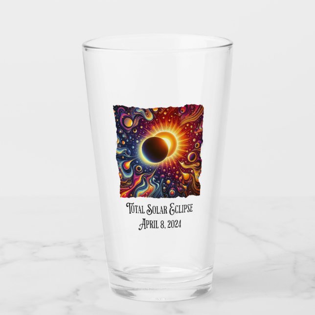 Verre Total Eclipse 2024 Retro Super 60's 70's vibe (Devant)