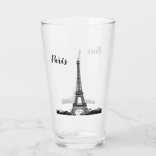 Verre Tour Eiffel noir et blanc (Devant)