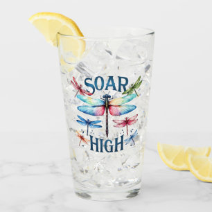 Verre Tourner haut - libellule artistique