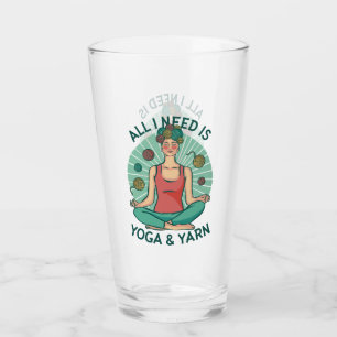Verre Tout ce dont j'ai besoin est Yoga et Yarne Phrase