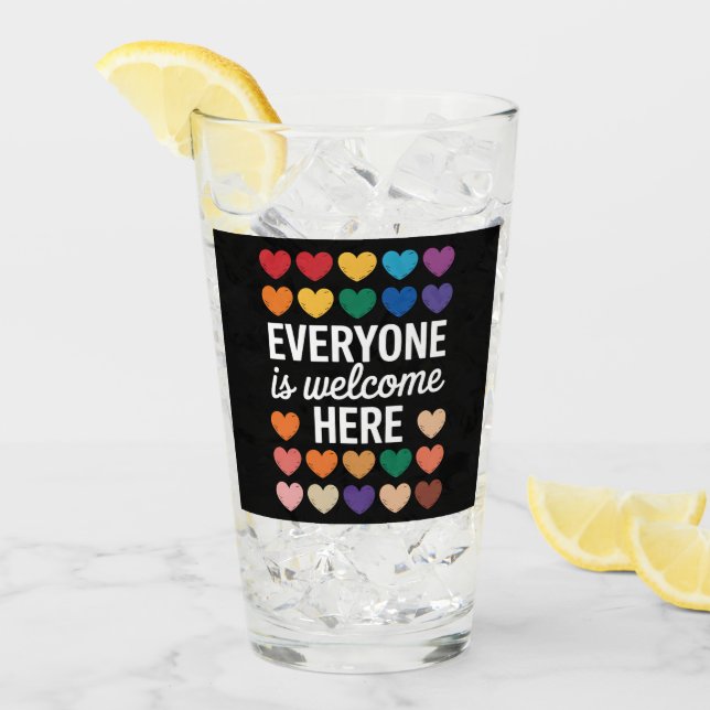 Verre Tout le monde est le bienvenu ici LGBTQ (Devant glace)