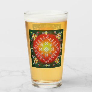 Verre Traditional Latvian folk art with symbols painting