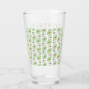 Verre Tranches de noyaux d'avocat Motif dessiné à la mai