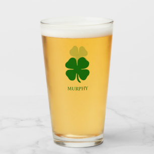 Verre Trèfle à quatre feuilles vert personnalisé