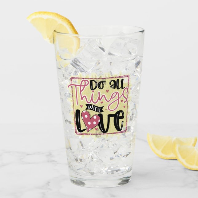 Verre Trendy Things Love Valentines Day (Devant glace)