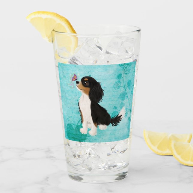 Verre Tri Coloré Cavalier King Charles Spaniel (Devant glace)