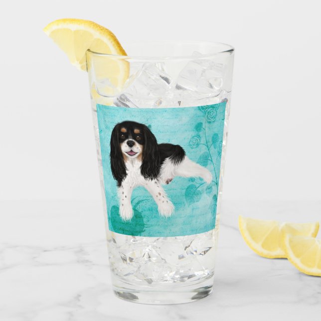 Verre Tri Couleur Cavalier King Charles Spaniel  (Devant glace)
