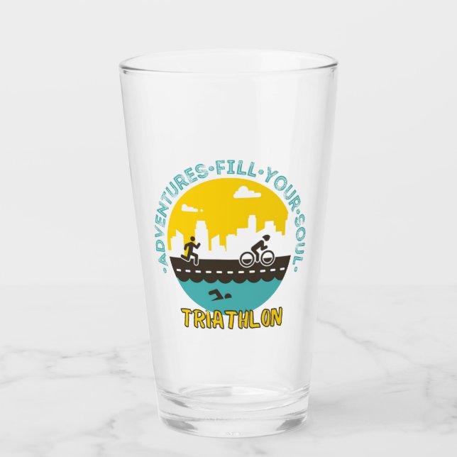 Verre Triathlon. L'aventure remplit votre âme (Devant)