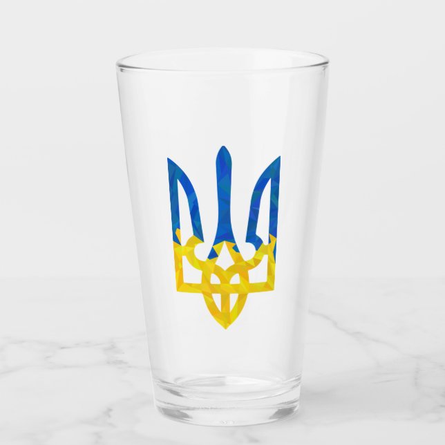 Verre Trident ukrainien polygonal faible (Devant)