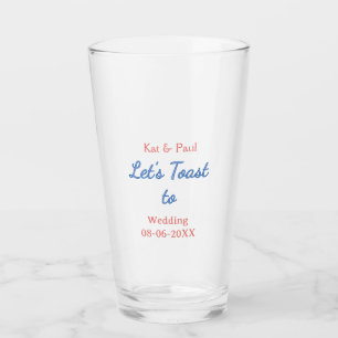 Verre Trinquons au mariage nom date couple simple