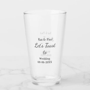 Verre Trinquons au mariage nom date couple simple