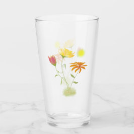 Verre Trois fleurs au soleil - transparentes.