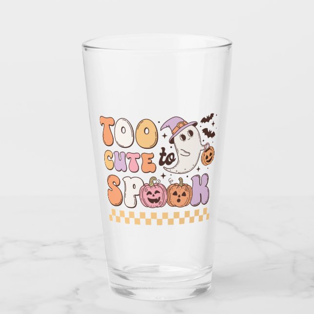 Verre Trop mignon pour parler Halloween (Devant)