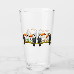 Verre tropical de culbuteur d'oiseaux de toucan de