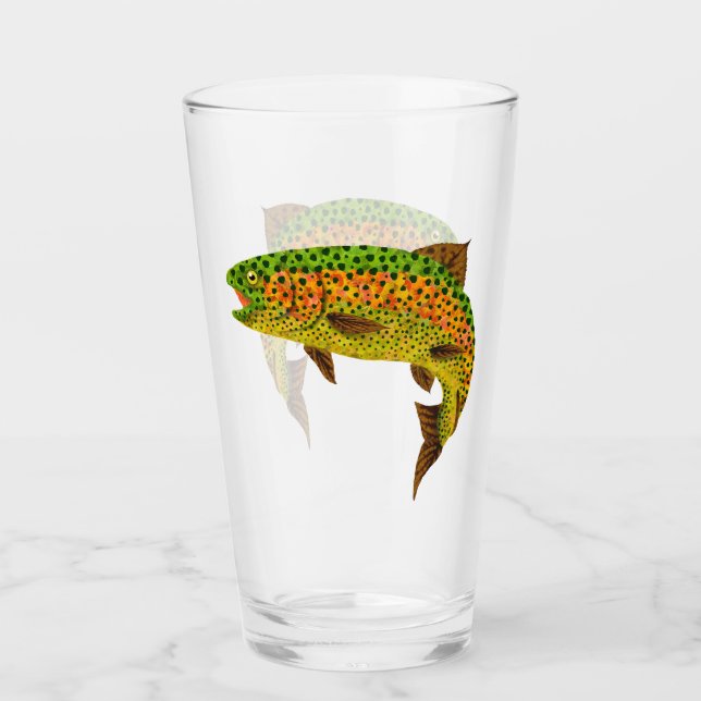 Verre Truite arc-en-ciel feuille Aspen 1 (Devant)