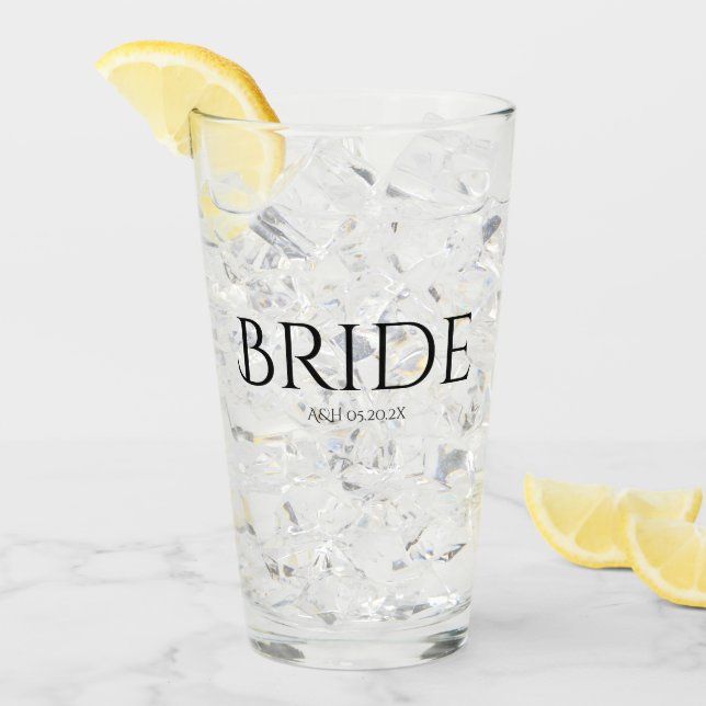 Verre Tumbler de mariée classique (Devant glace)