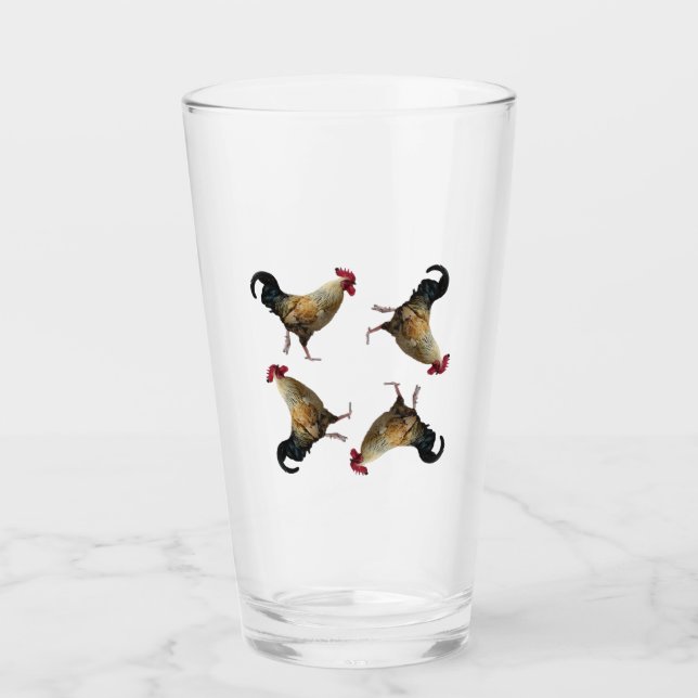 Verre Tumbler Motif de coq (Devant)