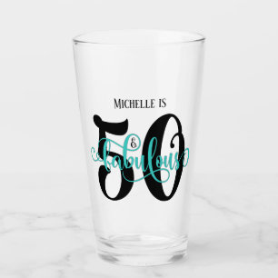 Verre Turquoise 50 et fabuleux anniversaire avec nom