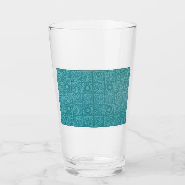 Verre Turquoise Tile Motif (par William Morris) (Devant)