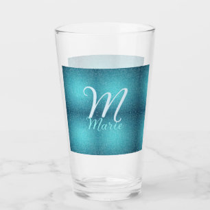 Verre Turquoise turquoise agate aqua monogramme ajouter 