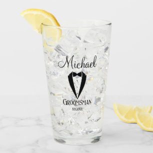 Verre tuxedo amusant avec bow groomsman personnalisé ten