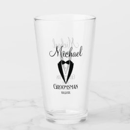 Verre tuxedo amusant avec bow groomsman personnalisé ten