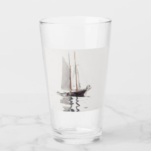 Verre Two-masted Schooner with Dory by Winslow Homer
