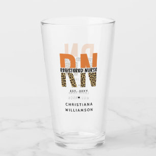 Verre Typographie du léopard de l'infirmière autorisée