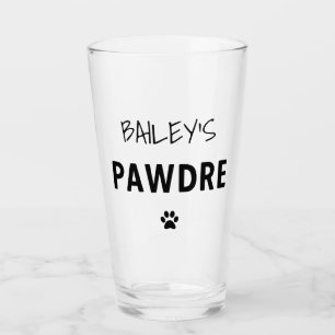 Verre Typographie Pawdre personnalisée Chien papa Nouvea