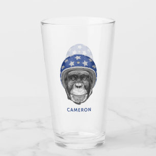 Verre Un cavalier de moto de chimpanzé ajoutent votre