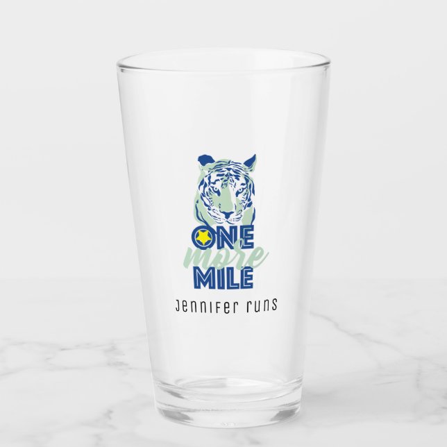 Verre Un kilomètre de plus Motivational Blue Tiger Beer  (Devant)