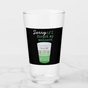 Verre Un Peu Absinthe L'Esprit Drôle Boisson Slogan