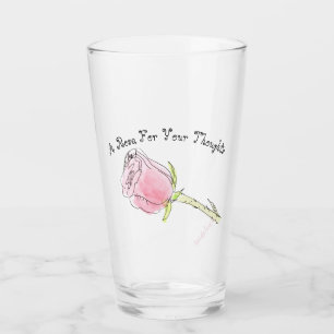 Verre Un Rose pour vos pensées