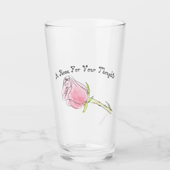 Verre Un Rose pour vos pensées (Devant)