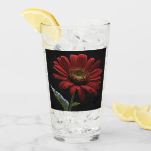 Verre Une Faisée Rouge Sur Le Côté Noir Gauche,