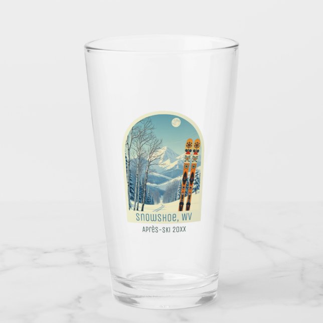 Verre Vacances à Snowshoe West Virginia USA ski bière (Devant)
