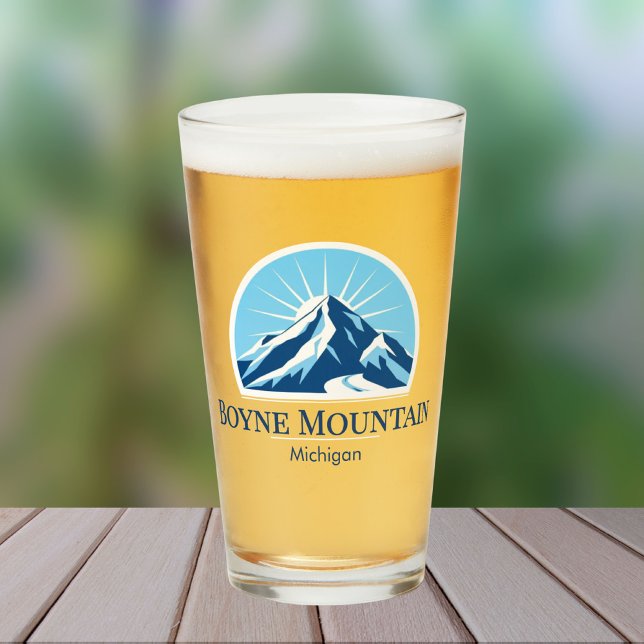 Verre Vacances de ski à Boyne Mountain Michigan bière (Créateur téléchargé)