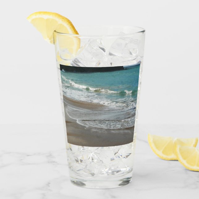 Verre Vagues sur la plage bleu turquoise Océan (Devant glace)