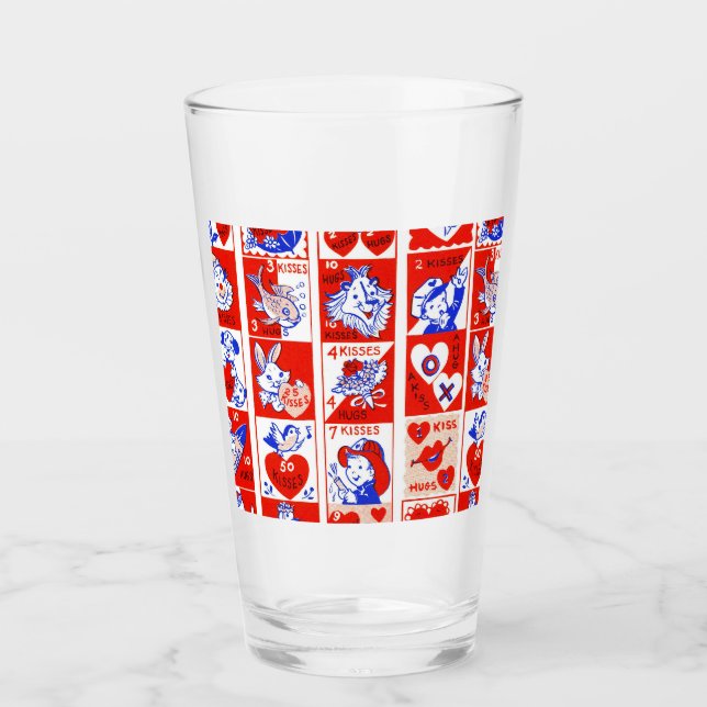 Verre Valentine Retro Love Hugs Motif (Devant)