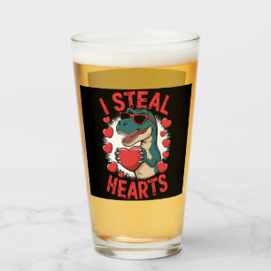 Verre Valentines Jour Dinosaure I Voler Coeurs Aimer T r