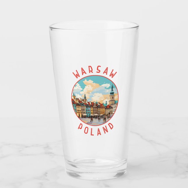 Verre Varsovie Pologne Cercle en détresse rétrograde (Devant)