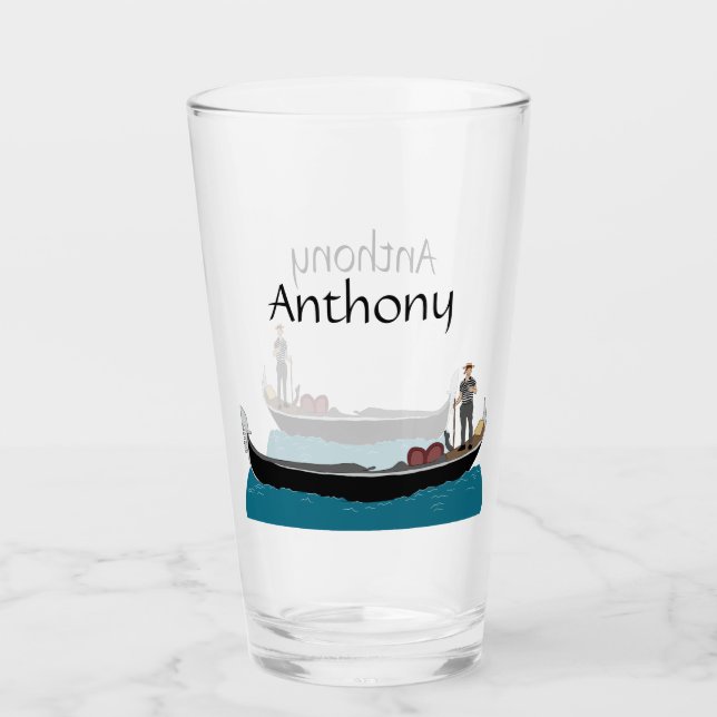 Verre Venise, Italie Gondola et Gondolier (Devant)