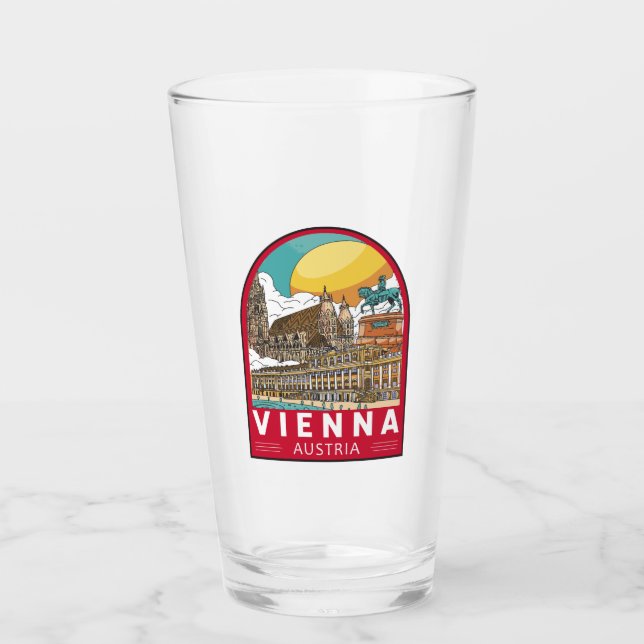 Verre Vienne Autriche Emblème rétro Voyage (Devant)