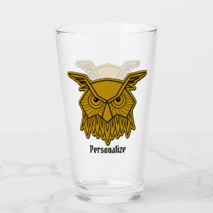 Verre Vieux hibou mou Noir Oiseau personnalisé