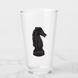 Verre Vintage morceau d'échecs noir