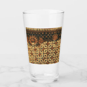 Verre Vintage Motif Batik Kawung Indonésien Rustique